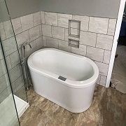 Free standing tub corner setup