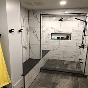Locker room style shower