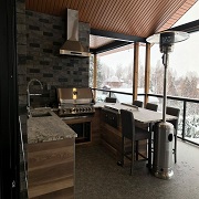 Outdoor Kitchen with enclosed deck