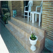 Tiled entrance stairs